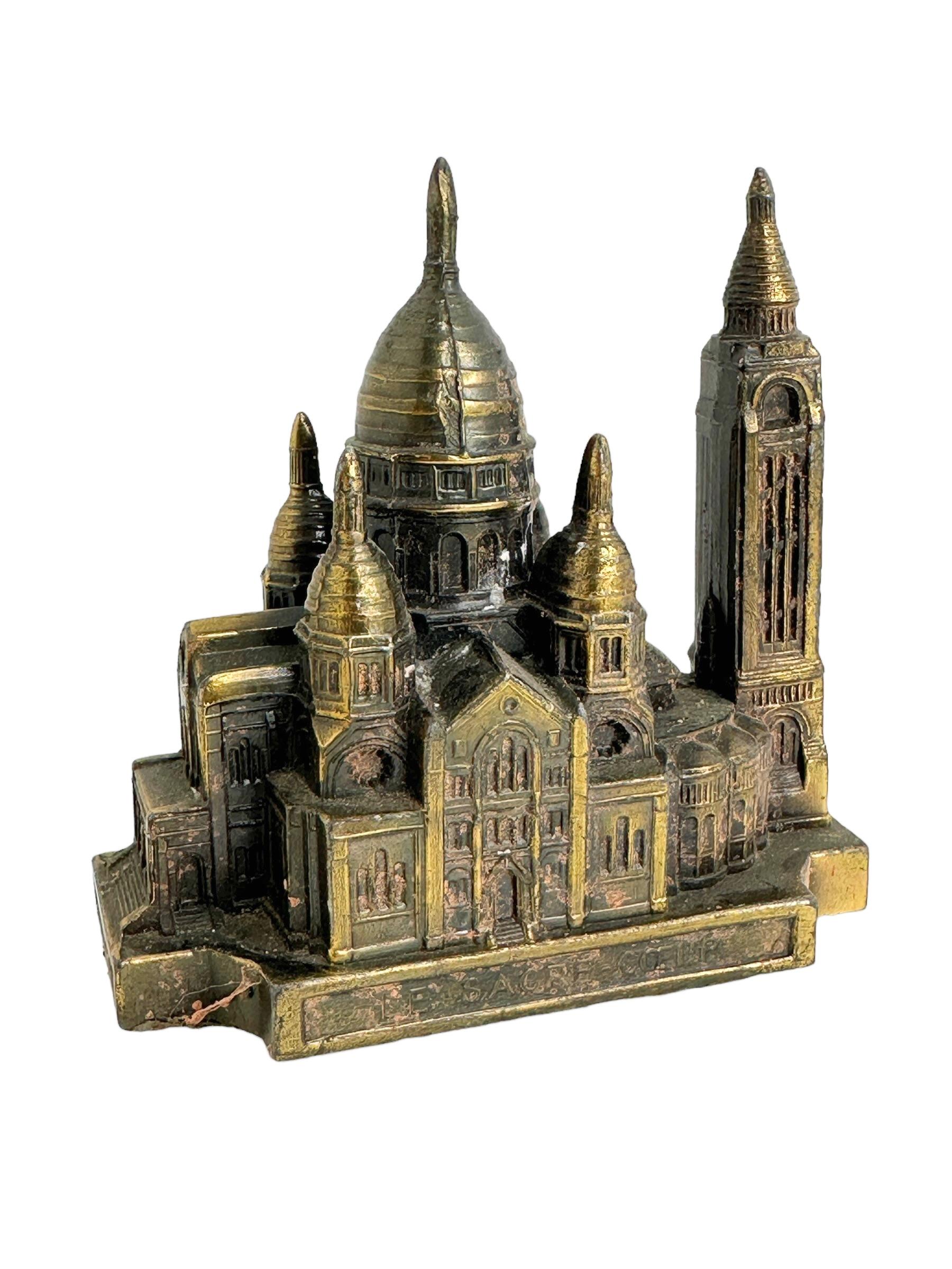 Art Nouveau Sacre Coure Cathedral Souvenir Building Architectural Model vintage France 1950 For Sale