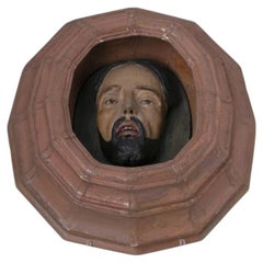 Sacred Art - Saint John the Baptist 'saint's head' - 17th Century