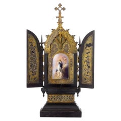 Sacred Art - Triptych Our Lady of the Assumption - 19th Century