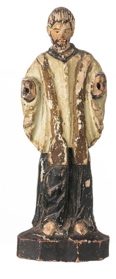 Sakrale Kunst – Zwei indo-portugiesische Skulpturen – Franz von Assisi – 18. Jahrhundert