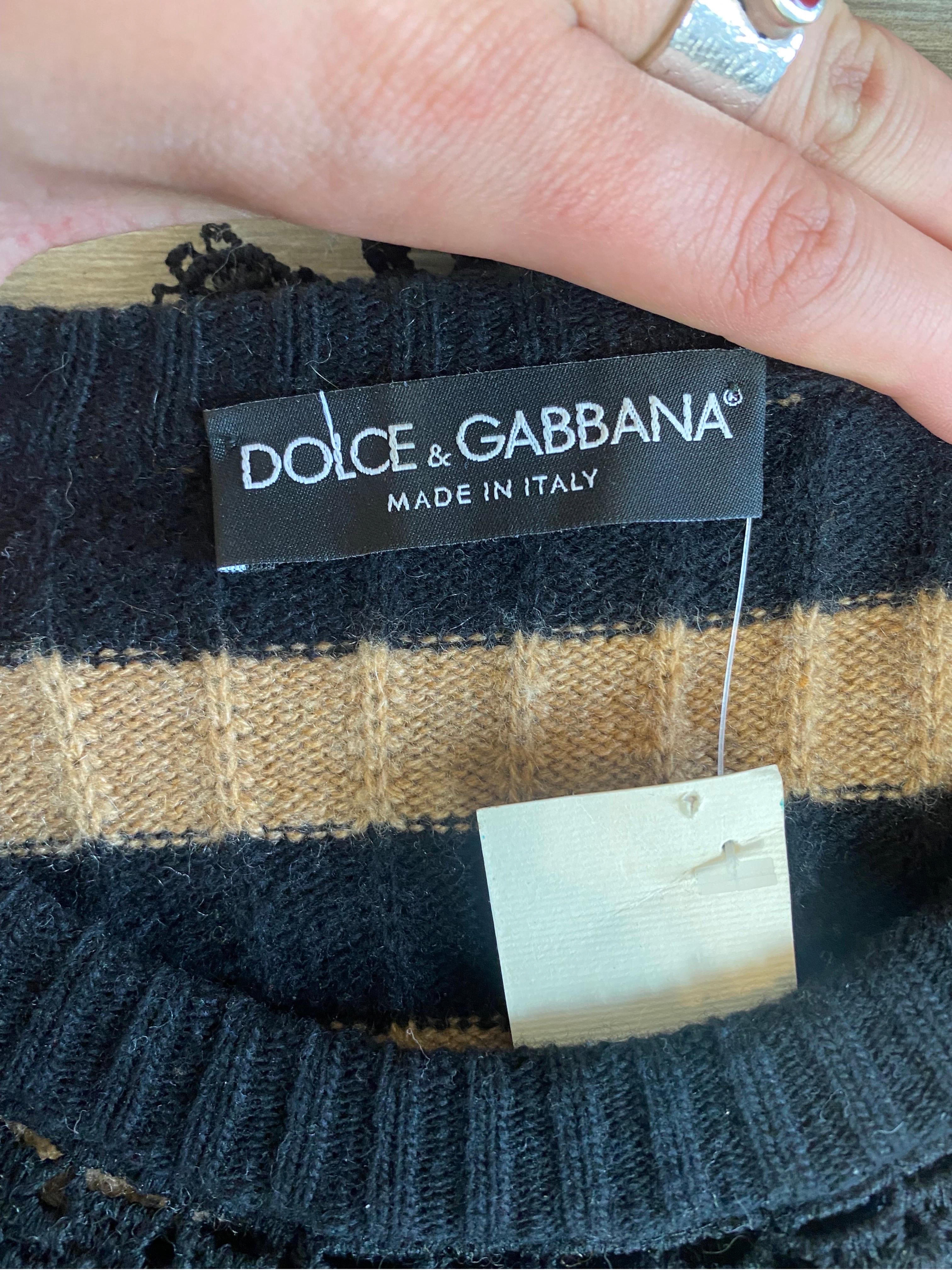 sacred heart cashmere and wool striped Dolce & Gabbana sweater 3