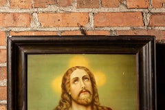 Sacred Heart  Framed Tin Litho Christ Print