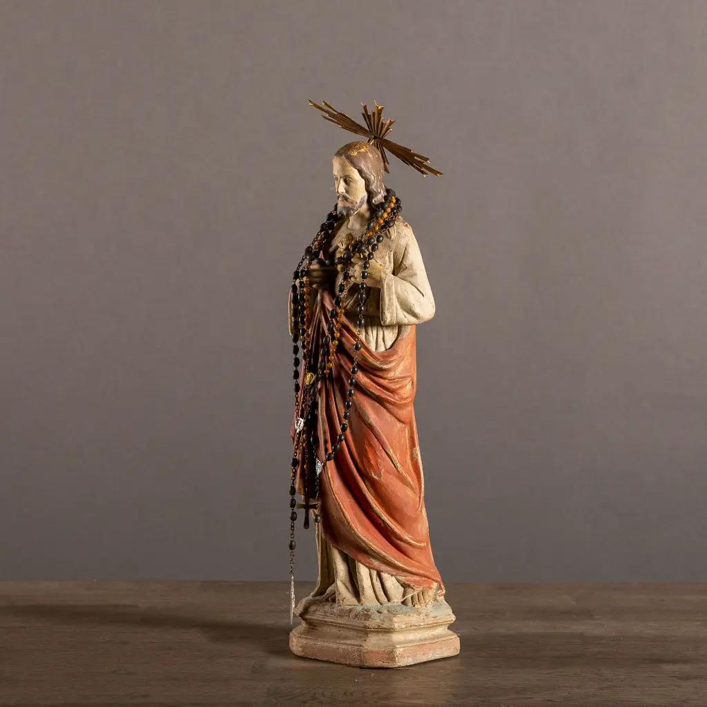 Francese Sacro Cuore con aureola, misura media, stile XIX secolo in vendita