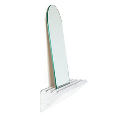 “Sacred Mirror” White Carrara Marble Minimalist Mirror by Aparentment