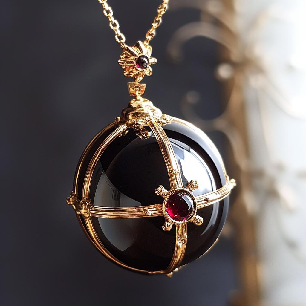 Joyas Escultóricas Sagradas Colgante de oro amarillo de dieciocho quilates con rubíes en Nuevo estado para la venta en Berlin, DE