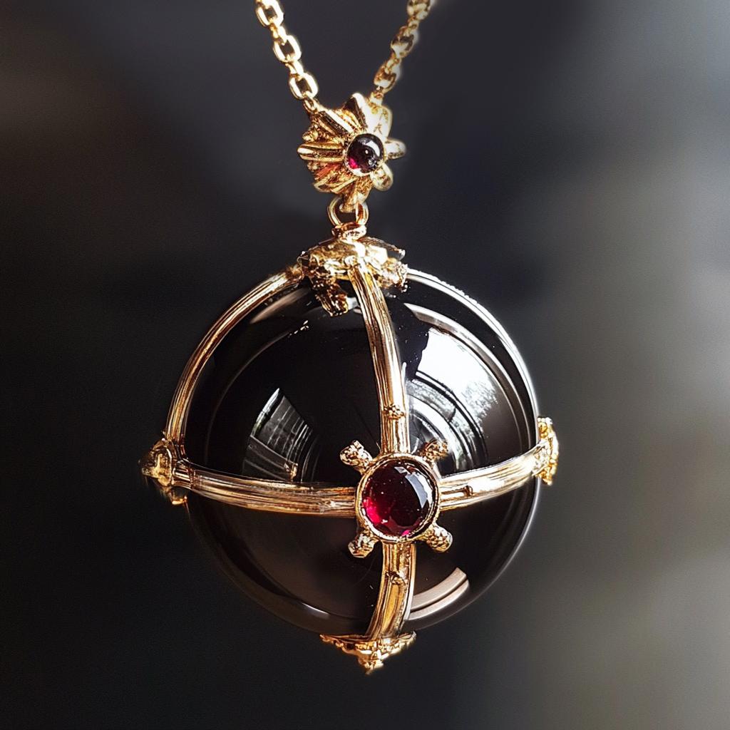 De las mujeres Joyas Escultóricas Sagradas Colgante de oro amarillo de dieciocho quilates con rubíes en venta