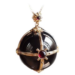 Sacred Sculptural Jewellery Eighteen Karat Yellow Gold Pendant with Rubies