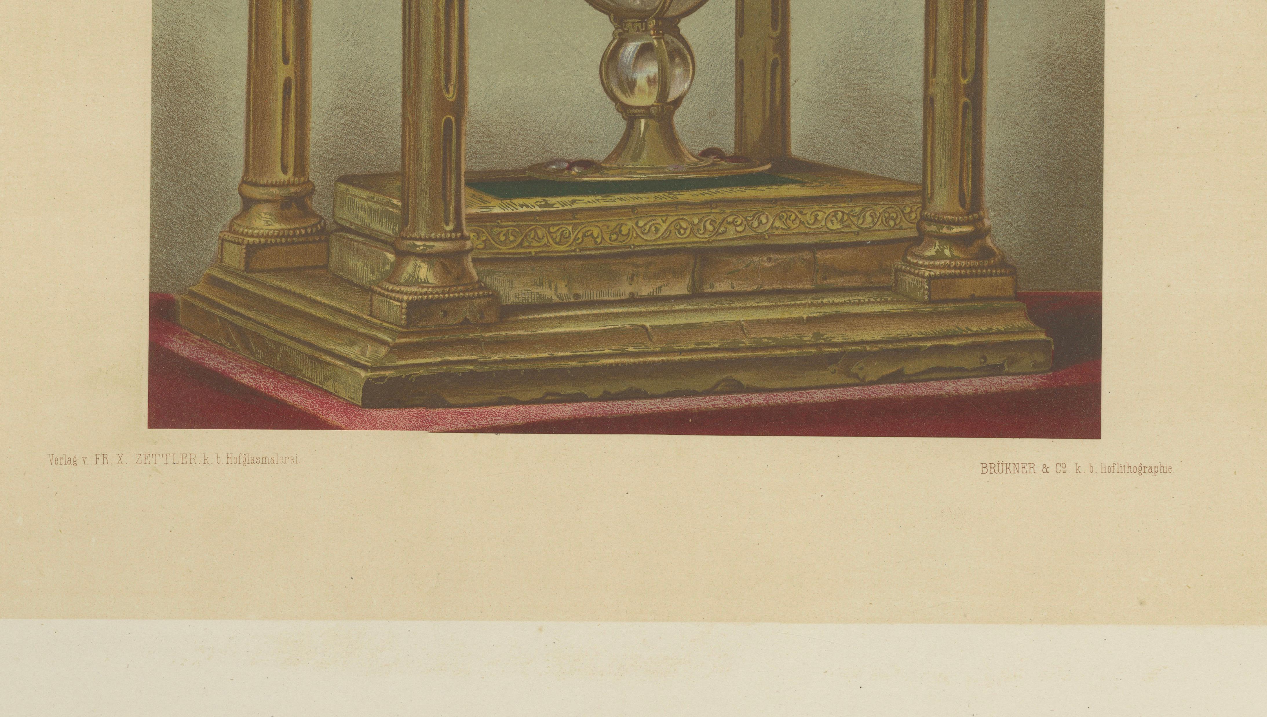 Sacred Splendor of the Reiche Kapelle Munich – Antique Chromolithograph, 1874
