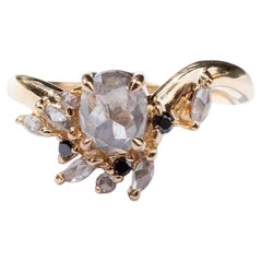 Sacred Union Ring in 14K Gold, Salt & Pepper Diamond by Anastassia Sel Jewelry