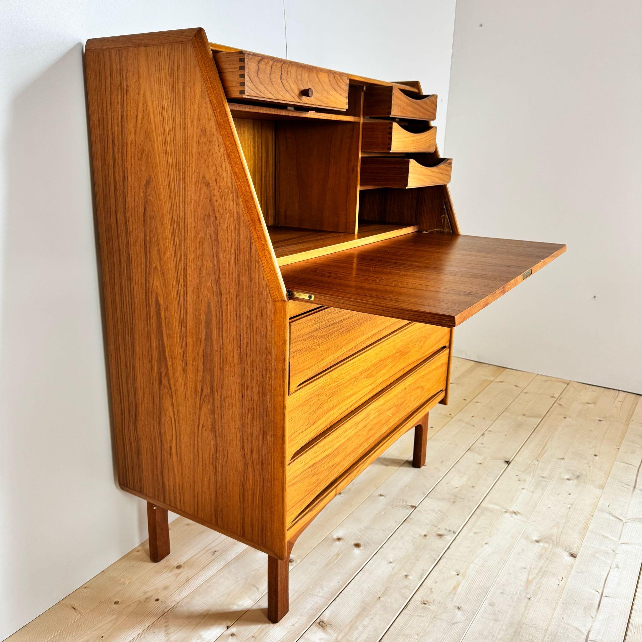 Teak Sacrétaires, Bernhard Pedersen & Son, Denmark 1960s