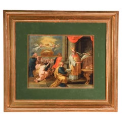 Le sacrifice de la loi mosaïque. Huile sur cuivre, 17e siècle, d'après RUBENS.
