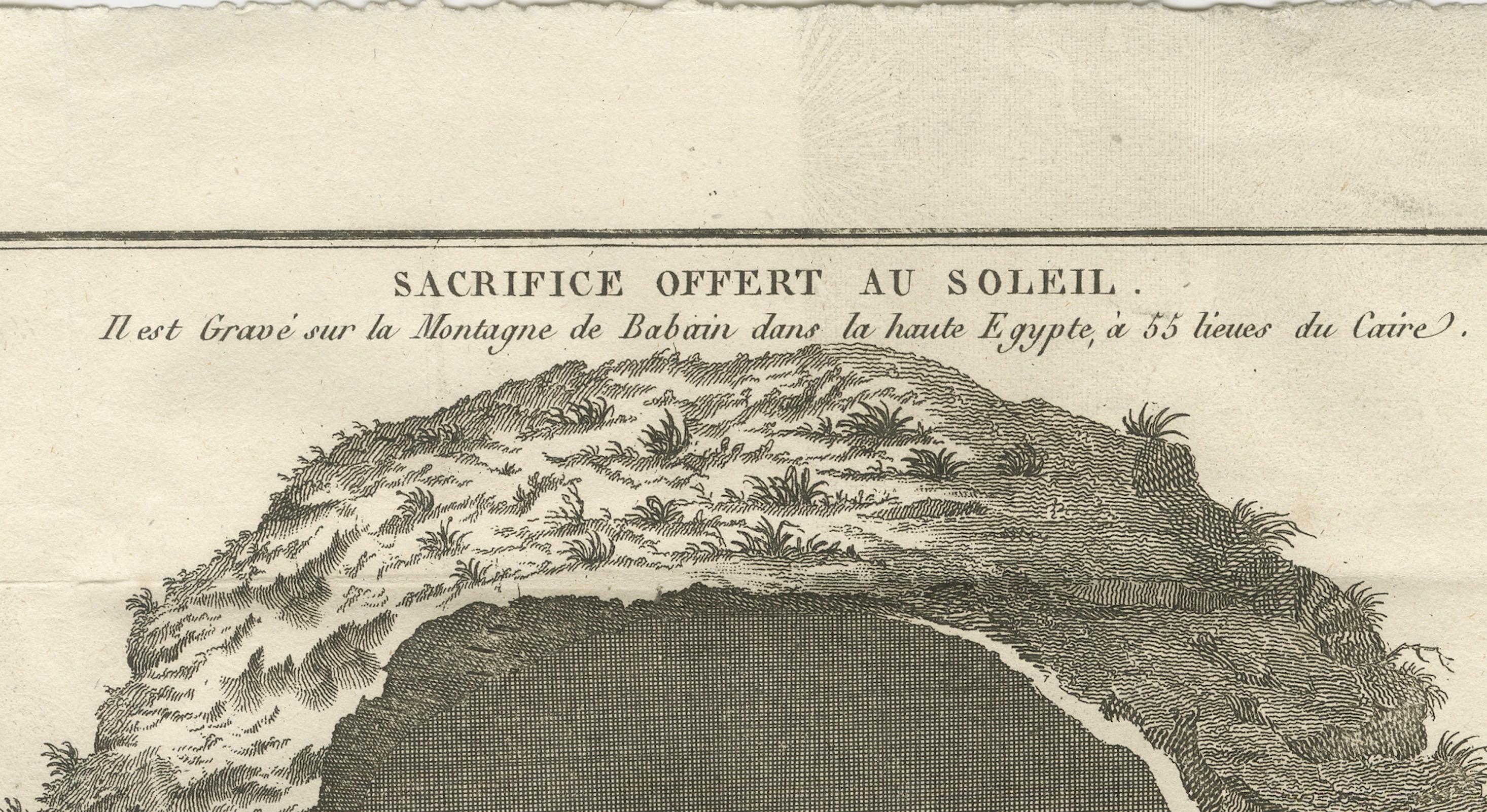 Der Sonne geopfert - Antiker Kupferstich, Oberägypten, um 1790 (Französisch) im Angebot