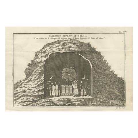 Sacrifice Offered to the Sun – Antique Engraving, Upper Egypt, c.1790