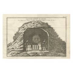 Sacrificio offerto al Sole - Incisione antica, Alto Egitto, 1790 ca.