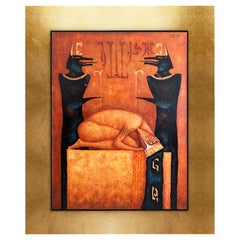 Sacrifice Oil on Canvas Original Painting  in Wooden Gold Leaf Frame, 2005