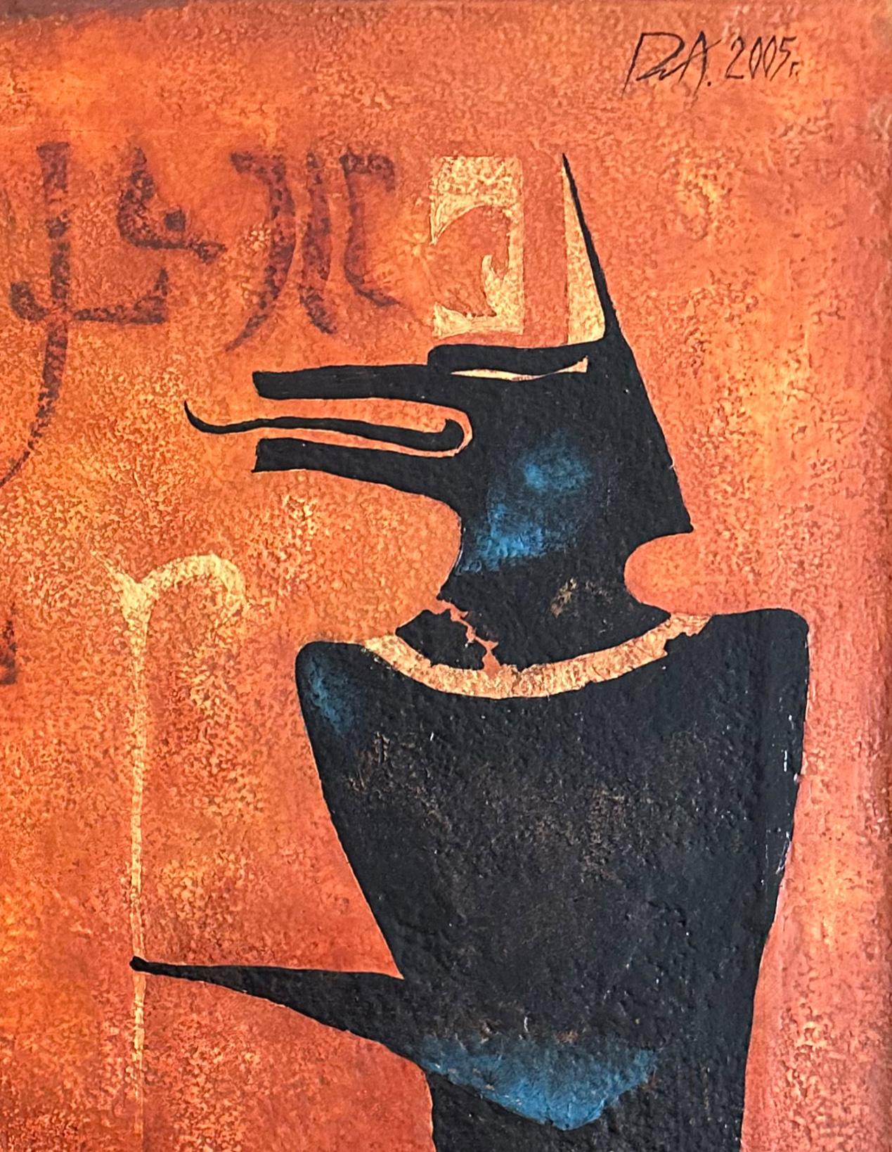Sacrifice Oil on Canvas Original Painting  in Wooden Gold Leaf Frame, 2005 In Good Condition For Sale In Hong Kong, HK