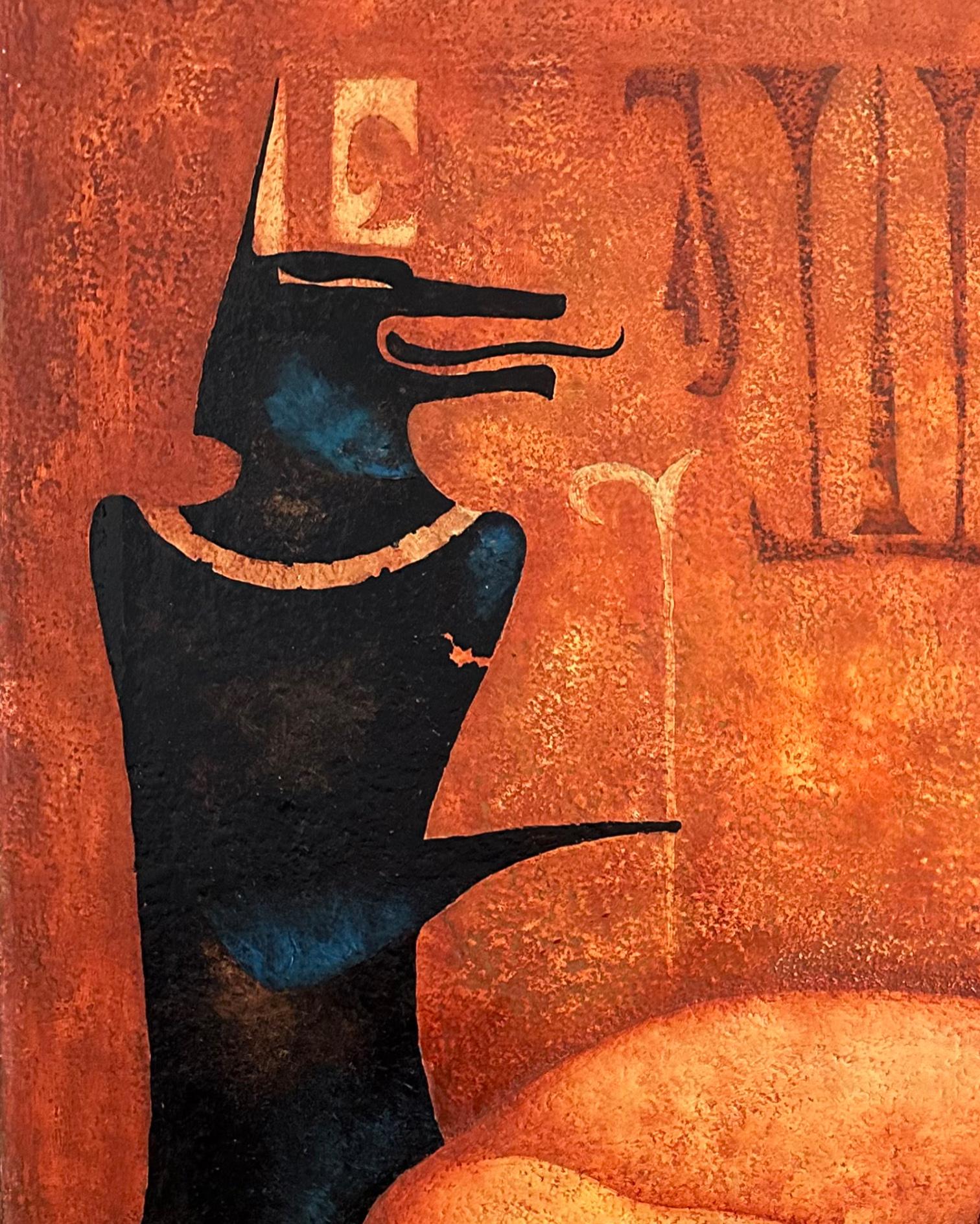 Contemporary Sacrifice Oil on Canvas Original Painting  in Wooden Gold Leaf Frame, 2005 For Sale
