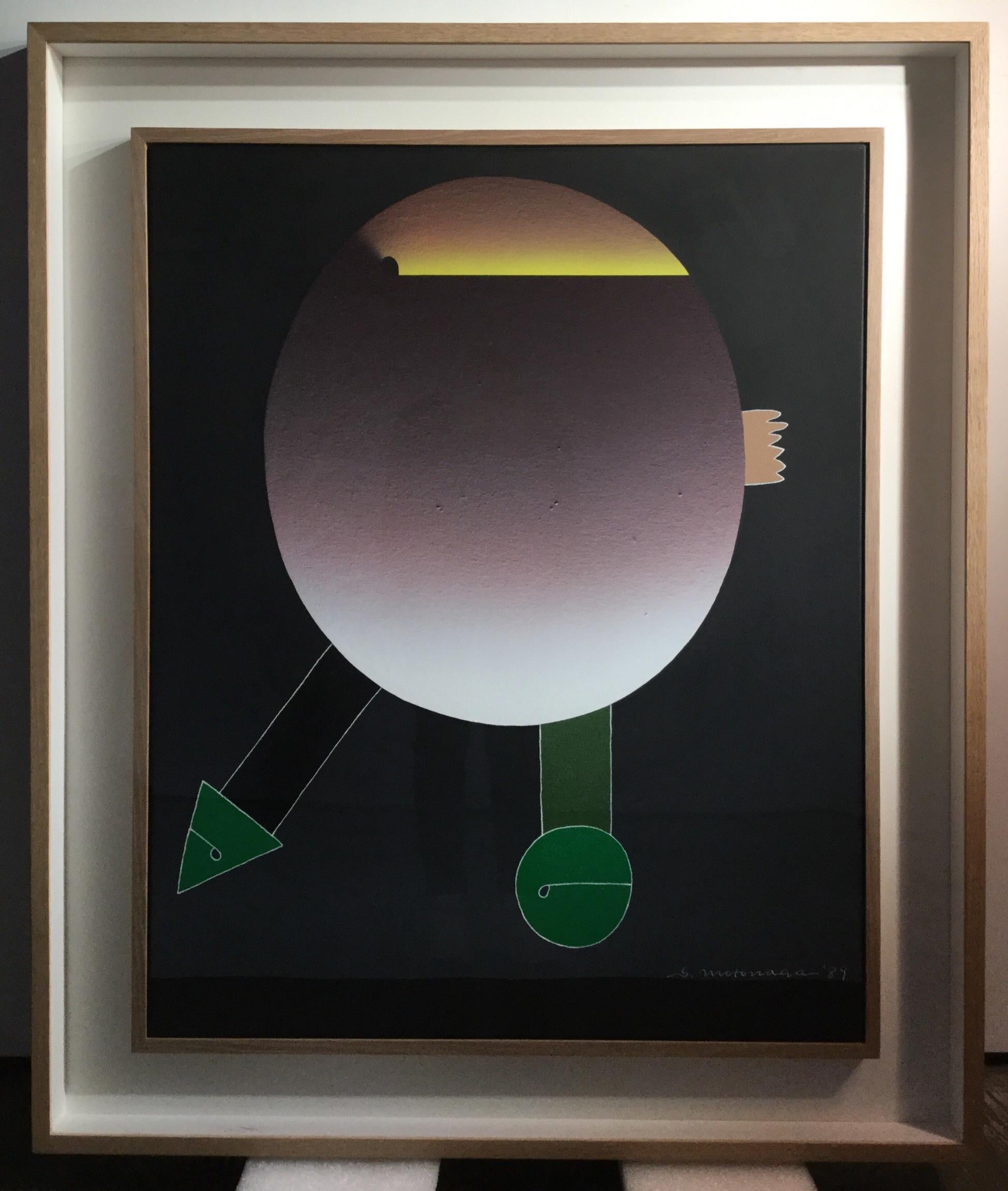 Der Kreis, das Dreieck und das Grüne Acryl auf Leinwand Gemälde von Sadamasa Motonaga  im Angebot 1