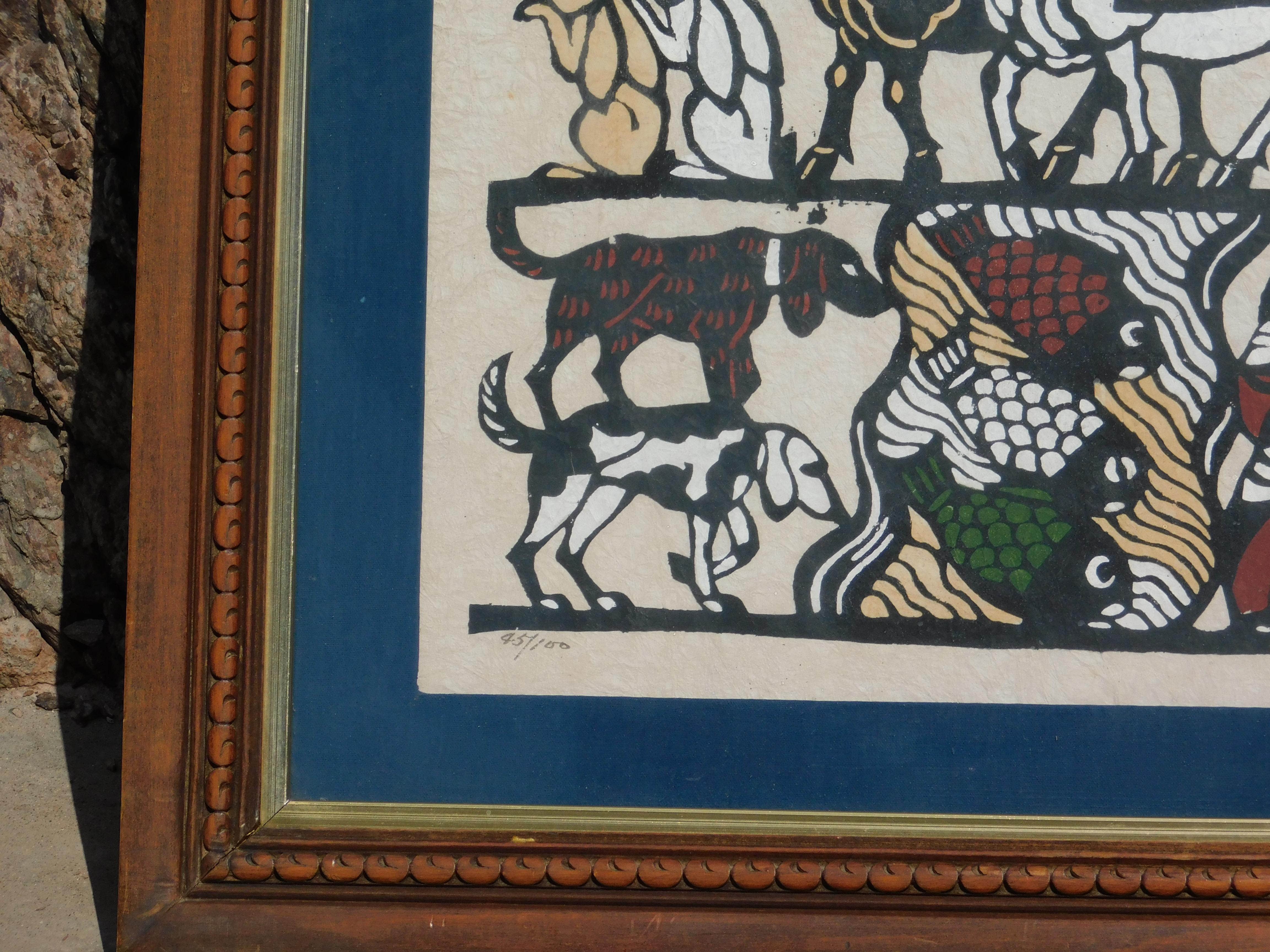 Sadao Watanabe Stencil Print, 1979 - Noah's Ark For Sale 3
