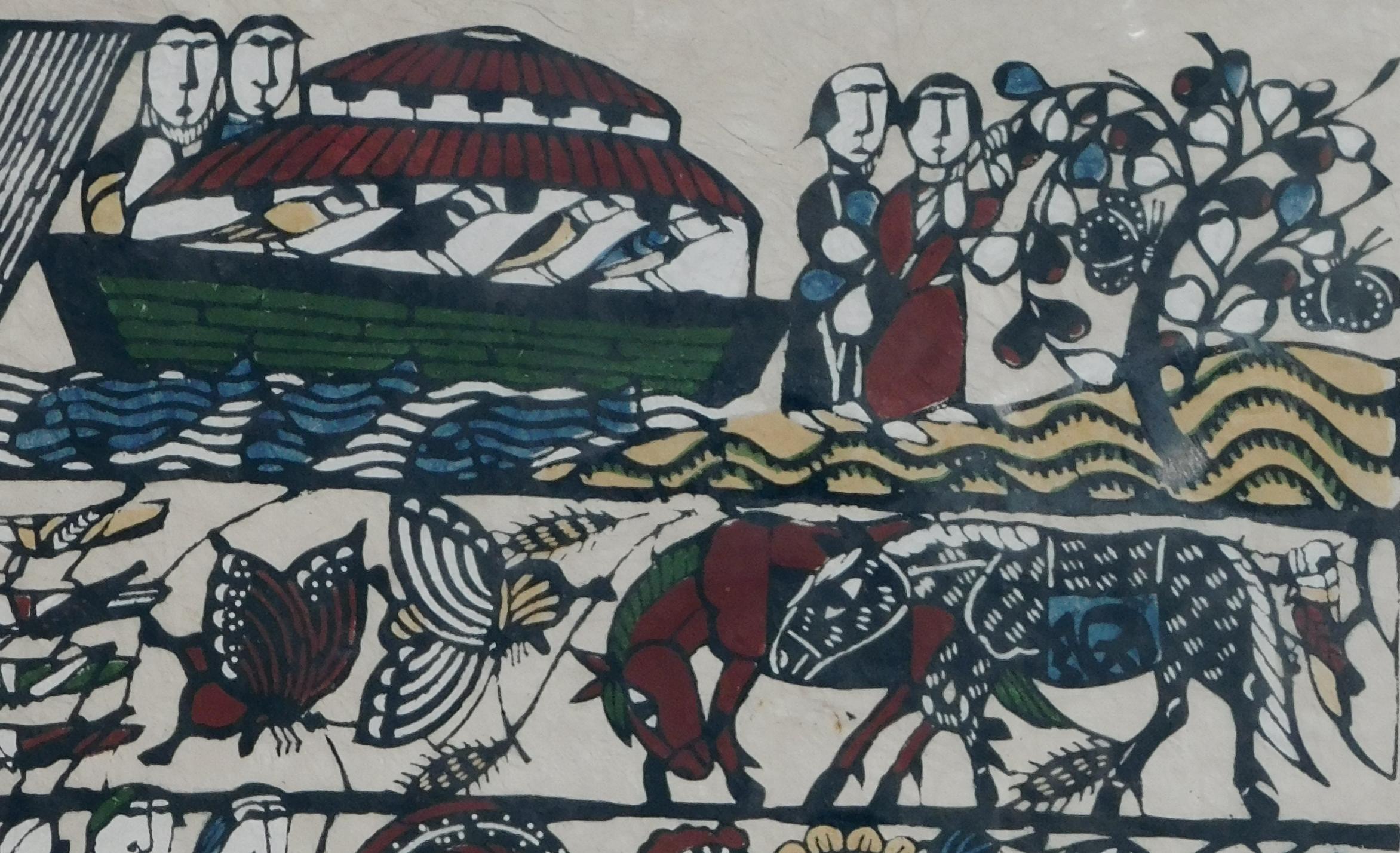 Sadao Watanabe Stencil Print, 1979 - Noah's Ark For Sale 6