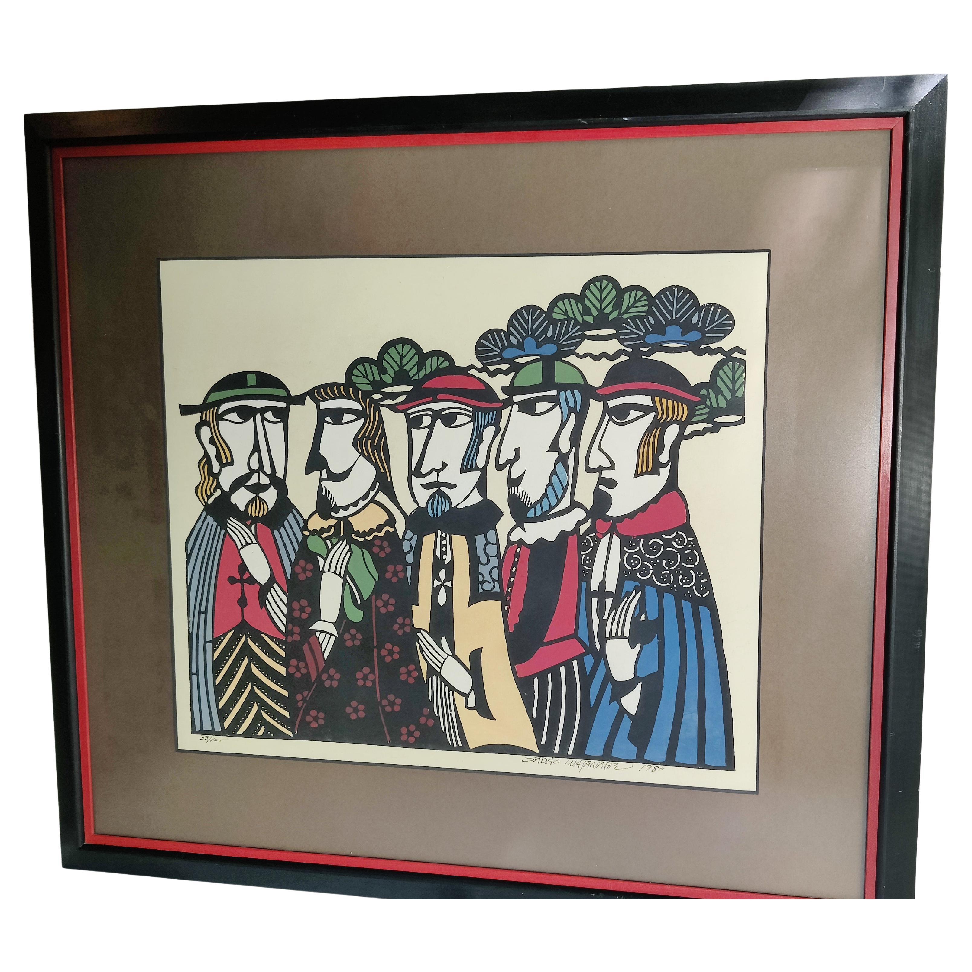 Sadao Watanbe print "Padres Coming" signed and numbered  For Sale