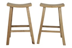 Saddle Bar Stools, a Pair