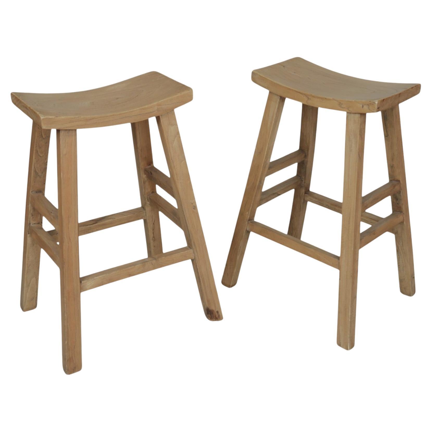 Saddle Bar Stools, a Pair For Sale
