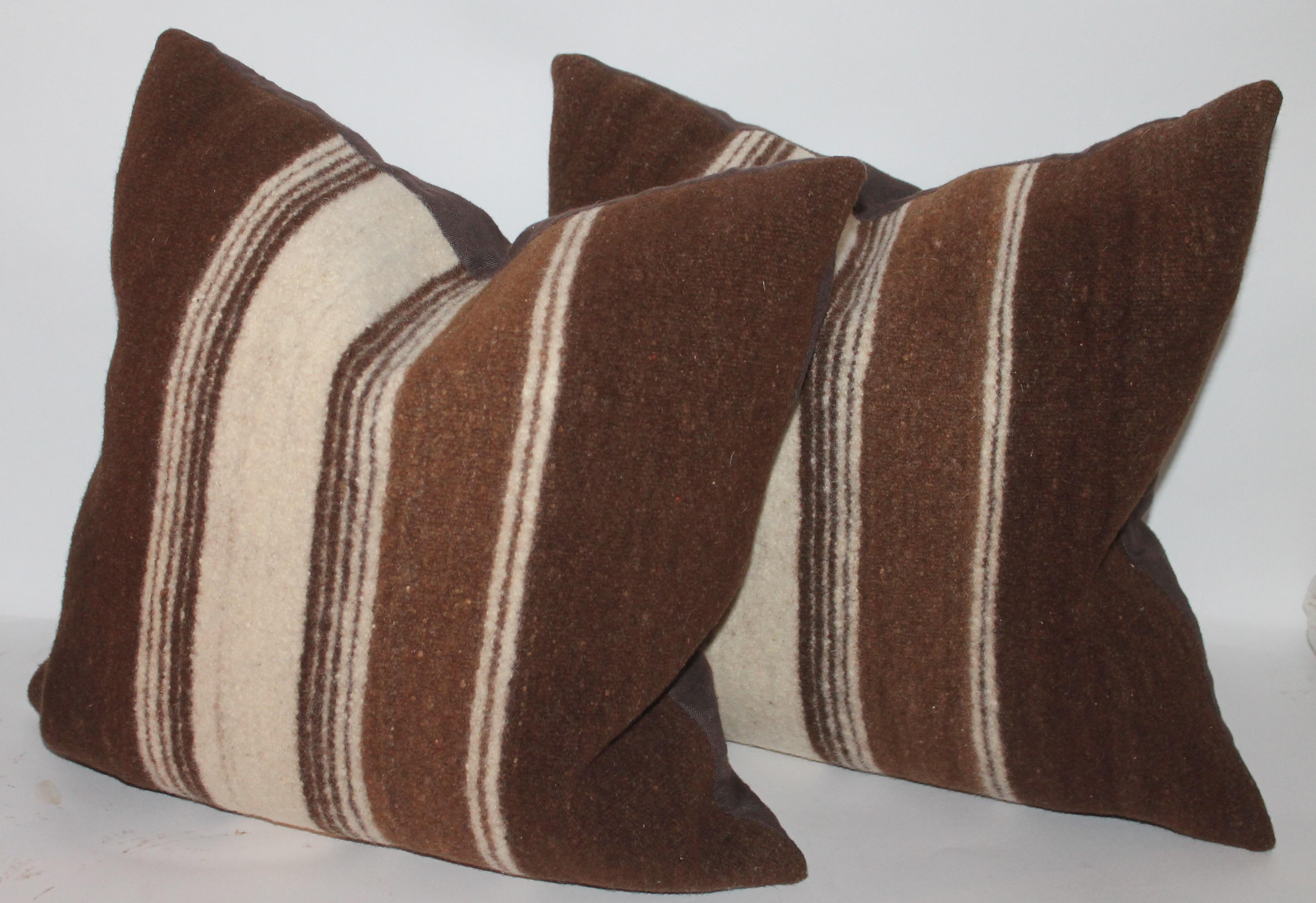 These hand made Alpaca woven pillows are in fantastic condition with cotton linen backings. Sold as a group or two pairs.