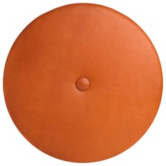 Leather Drum Stacking Floor Cushion 30" in Saddle by Moses Nadel