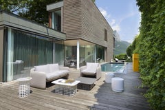 Tavolino quadrato basso Mara in pelle Saddle di Lorenza Bozzoli