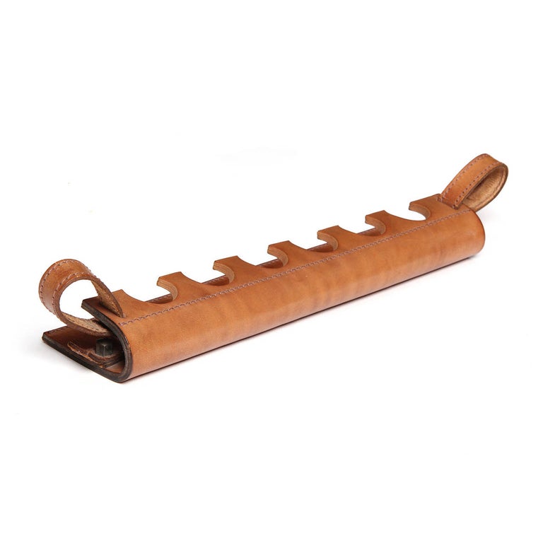 English Saddle Leather Pipe Cradle For Sale