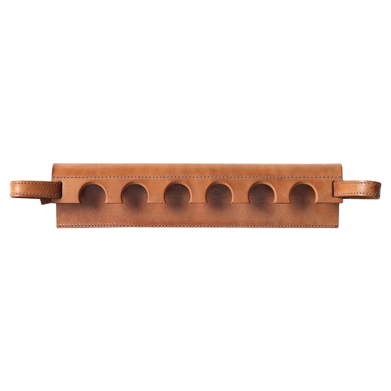 Saddle Leather Pipe Cradle For Sale