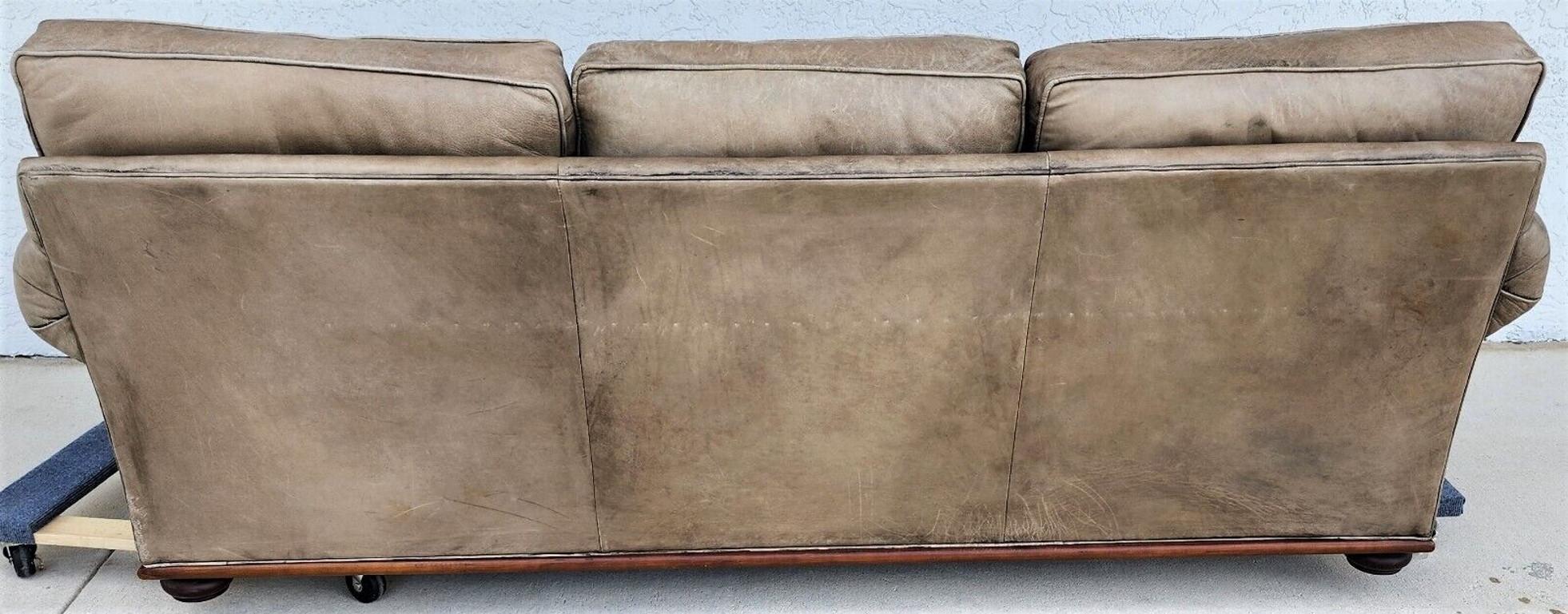 Saddle Leather Sofa Vintage by Ralph Lauren 5