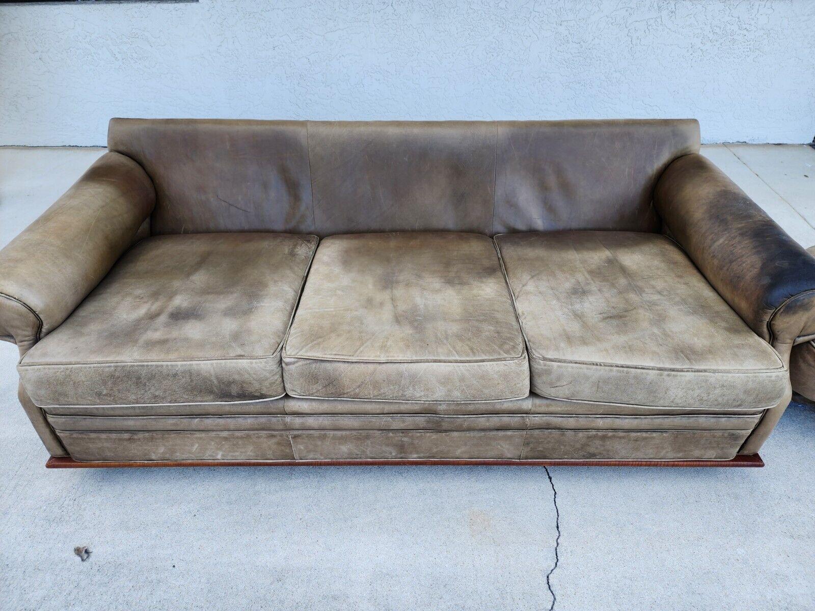 Saddle Leather Sofa Vintage by Ralph Lauren 9