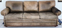 Saddle Leather Sofa Vintage by Ralph Lauren