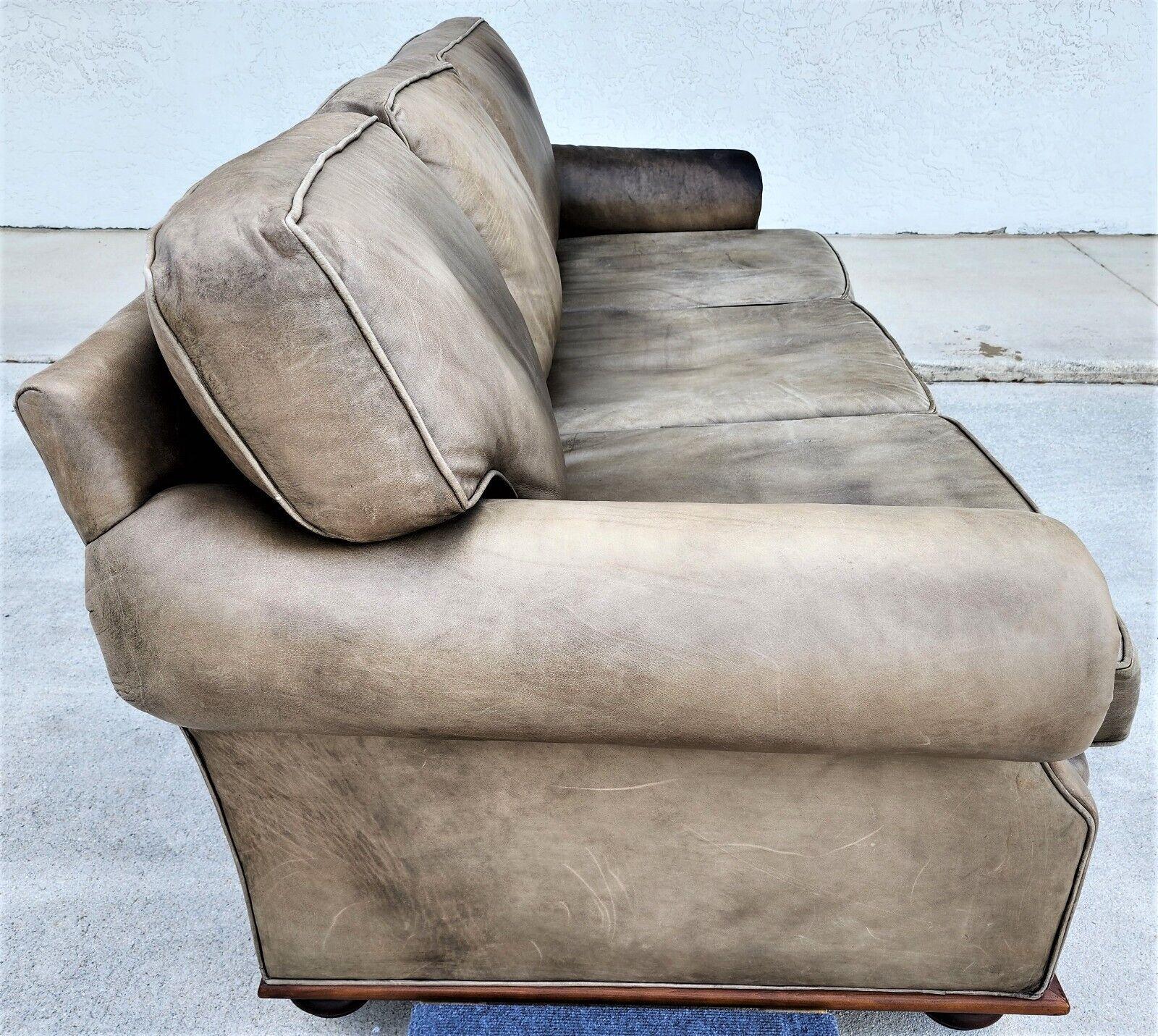 Mid-Century Modern Saddle Leather Sofa Vintage by Ralph Lauren