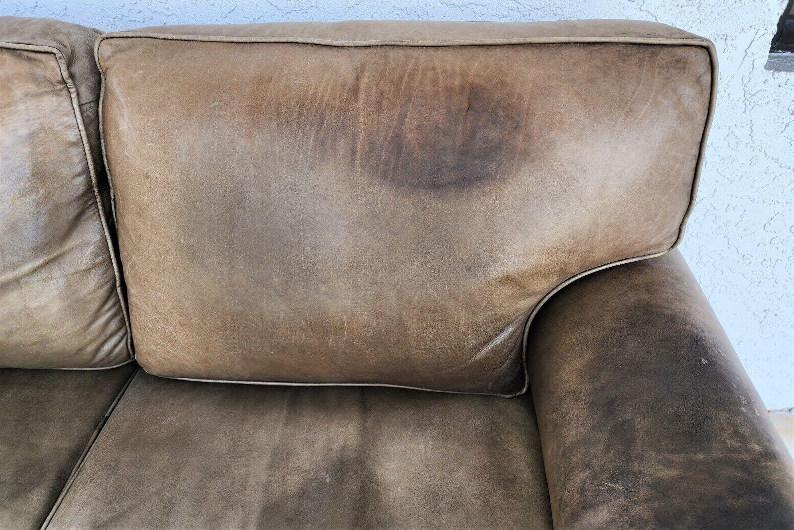 Saddle Leather Sofa Vintage by Ralph Lauren 1