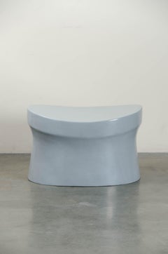 Saddle Seat Drumstool, Grey Lacquer by Robert Kuo, Limited Edition