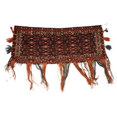 Alforja, antiguo afgano de ricos tonos tierra, lana, c. 1930