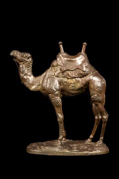 Saddled Camel by Alfred Barye '1839-1882' in Bronze