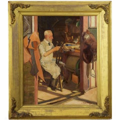 “Saddlemaker’s Shop” Oil Painting by Joseph Kavanagh R.H.A. (Irish, 1856-1918)