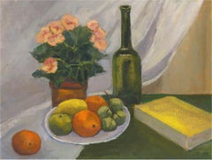 Sadie Ogus - Ölgemälde, Stillleben von Begonias, Mitte des 20. Jahrhunderts