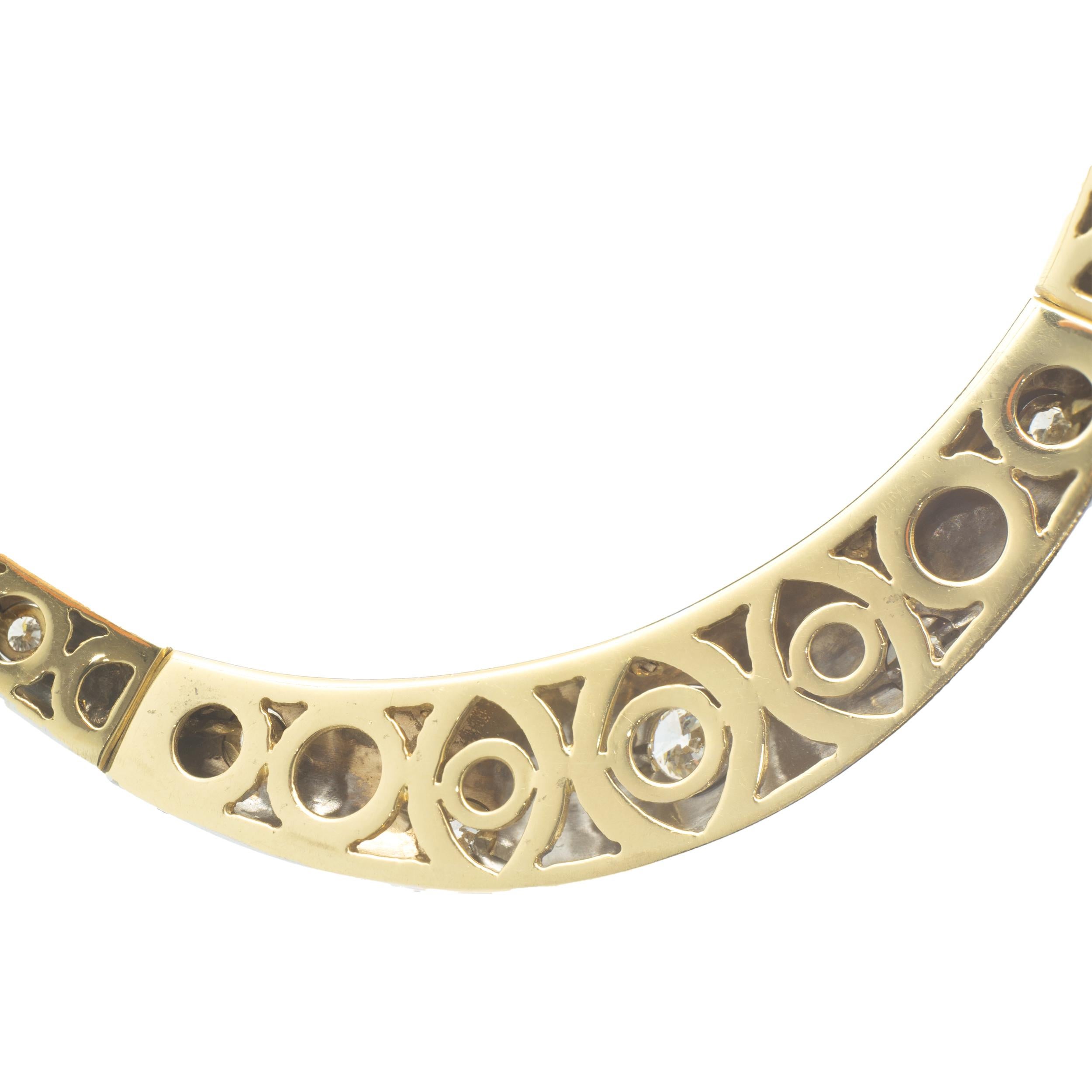Designer: Sadies
Material: 18K yellow and white gold
Diamonds: 2.45cttw
Color: G
Clarity: VS
Dimensions: necklace measures 16-inches in length 
Weight: 94.28 grams
