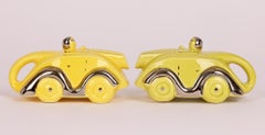 Sadler Style Pair Art Deco Pottery Racing Car Cruets