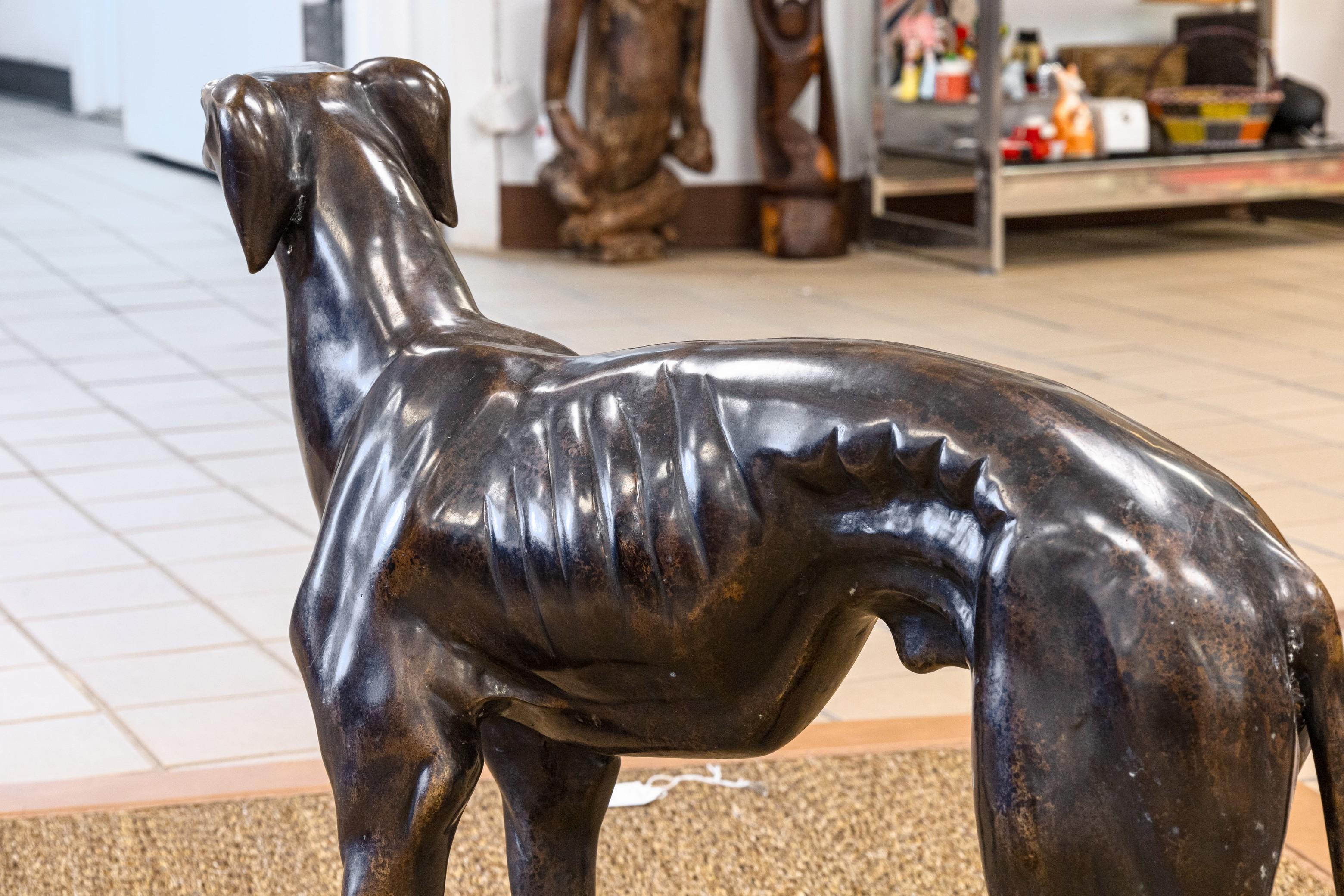 Sadows Bronze Whippet or Greyhound Dog Life Sized Sculpture For Sale 3