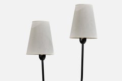 SAE Eskilstuna, Floor Lamp, Metal, Brass, Fabric, Sweden, 1960s