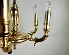 Saeval Spanish Vintage Brass Chandeliers Pair 4 & 6 Light Golden Rare Lights