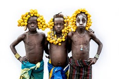 "3 Mursi Boys B" Photography 26.5" x 40" inch Edition 2/7 by Safaa Kagan