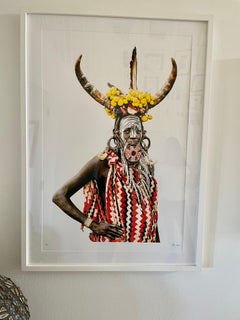 "Mursi-Frau. Horns" Fotografie 40" x 30" Zoll Auflage 2/7 von Safaa Kagan