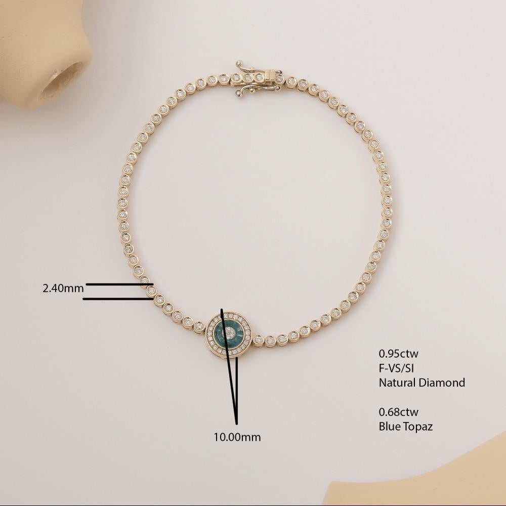  Against Evil Eye Diamond Tennis Bracelet In New Condition For Sale In Fatih, 34